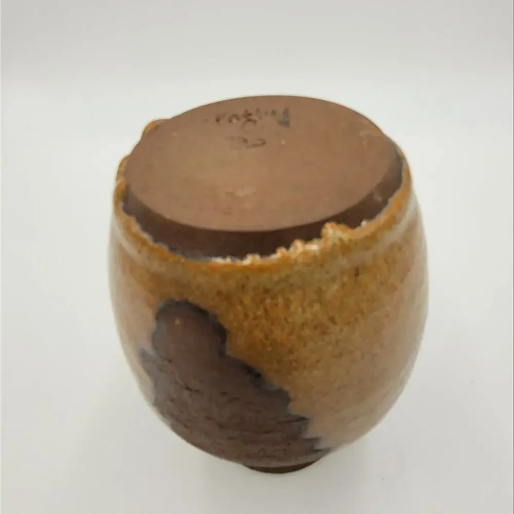 Vintage ceramic glazed earthenware vase one of a kind ooak